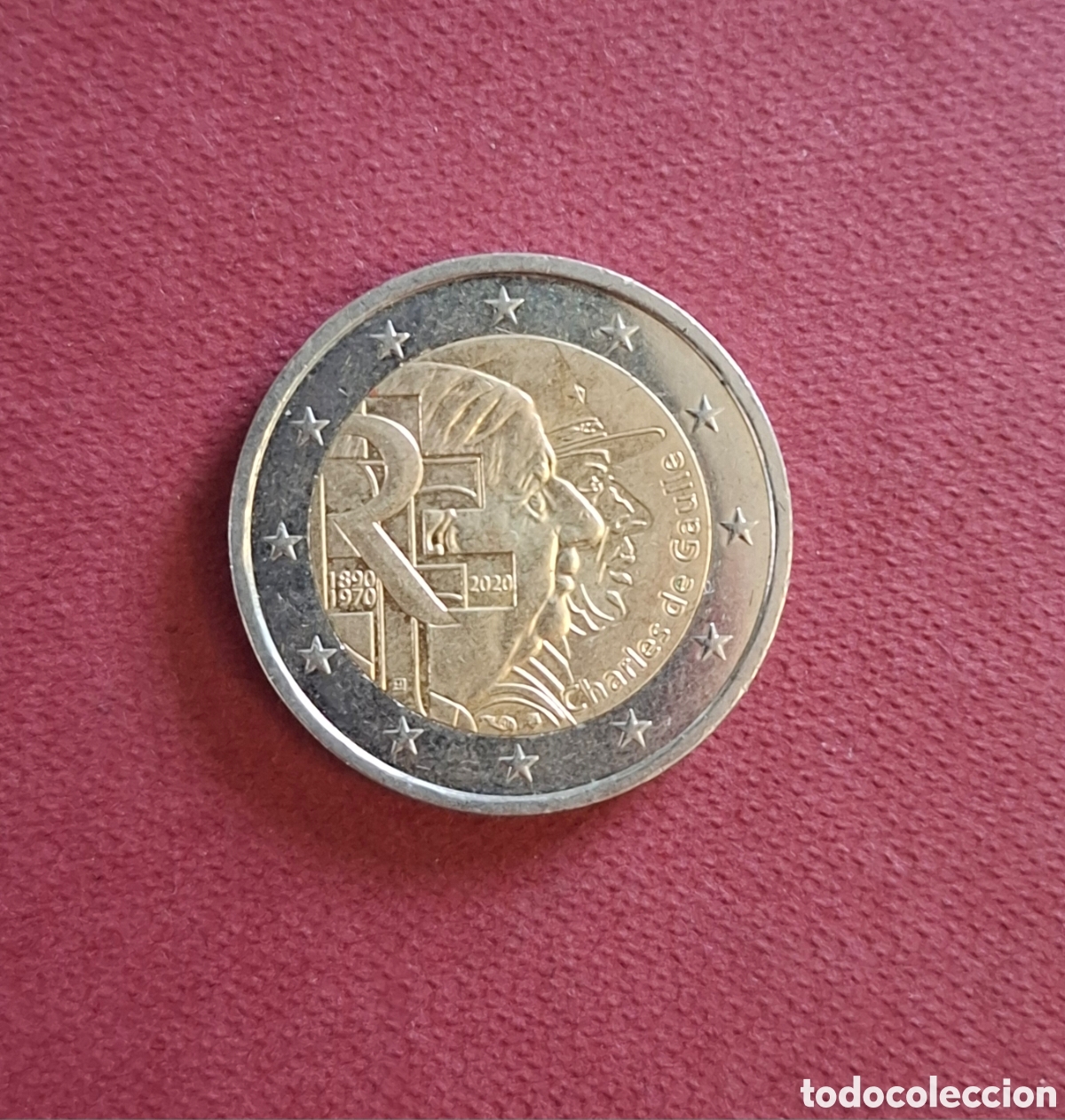 Monedas antiguas de Europa: Moneda 2 Euros Conmemorativa Francia 2020 - General Charles de Gaulle