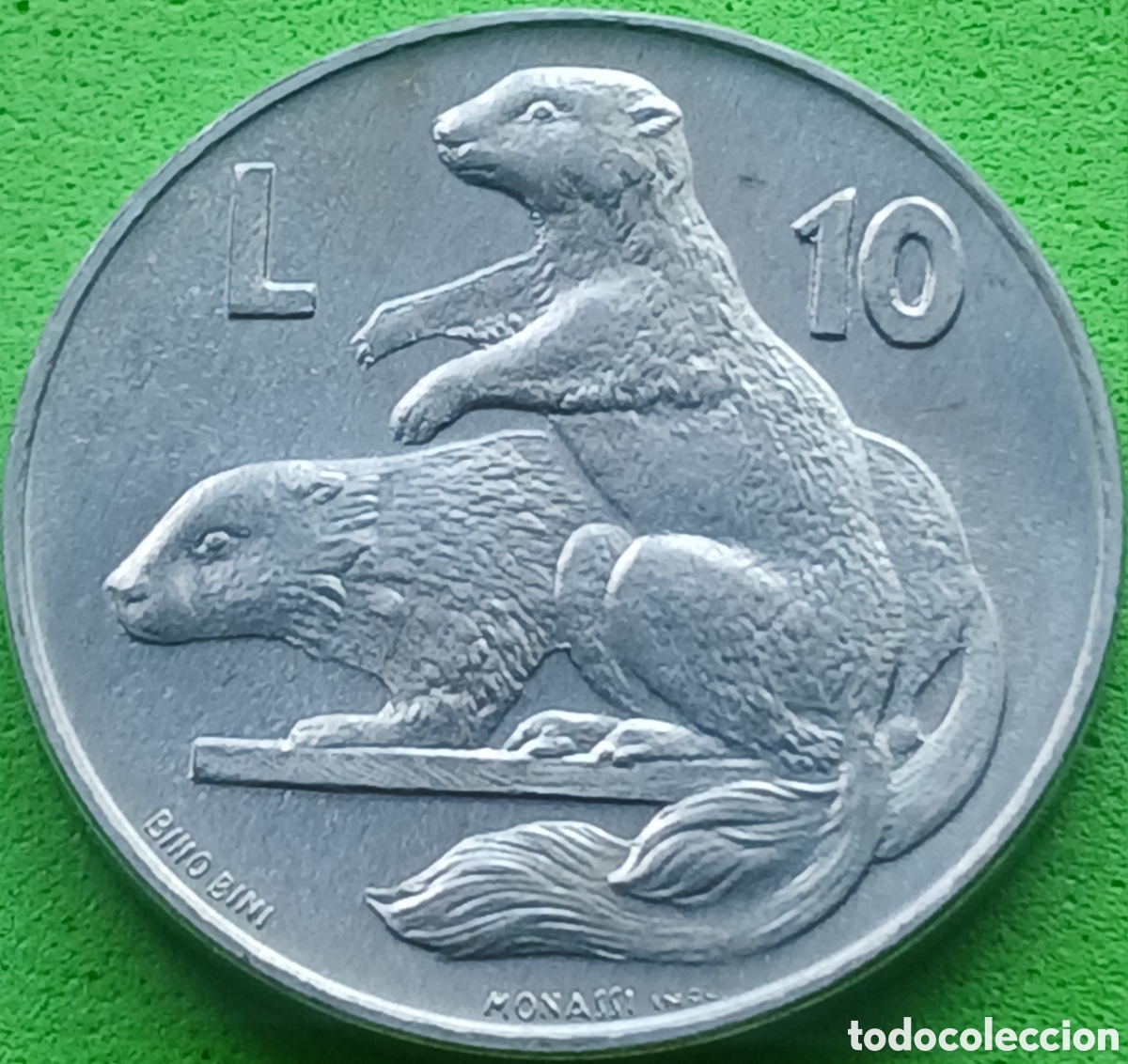 Monedas antiguas de Europa: San Marino 10 liras 1975 km#43 Amor universo animal