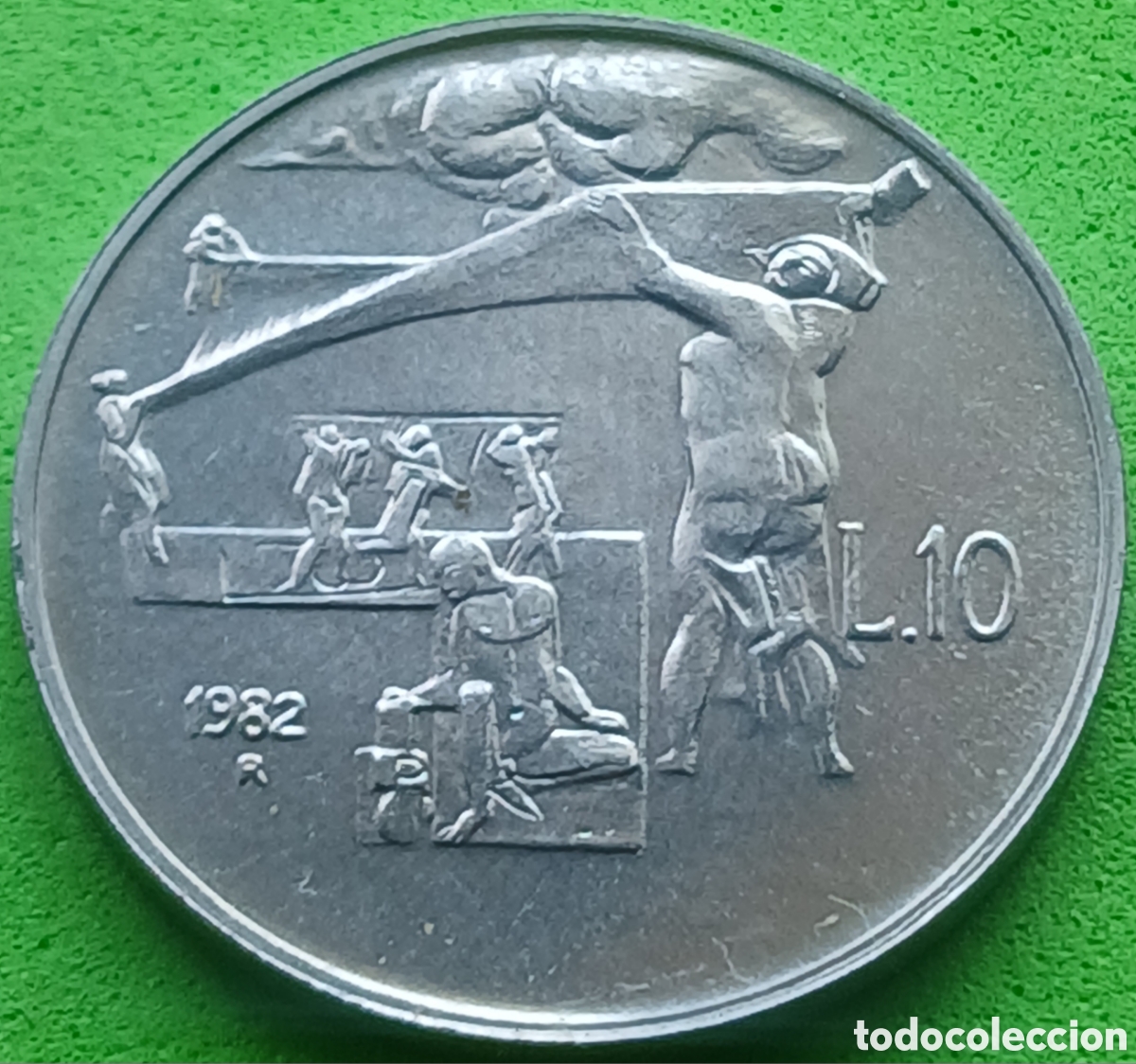 Monedas antiguas de Europa: San Marino 10 liras 1982 km#134 Logros Sociales