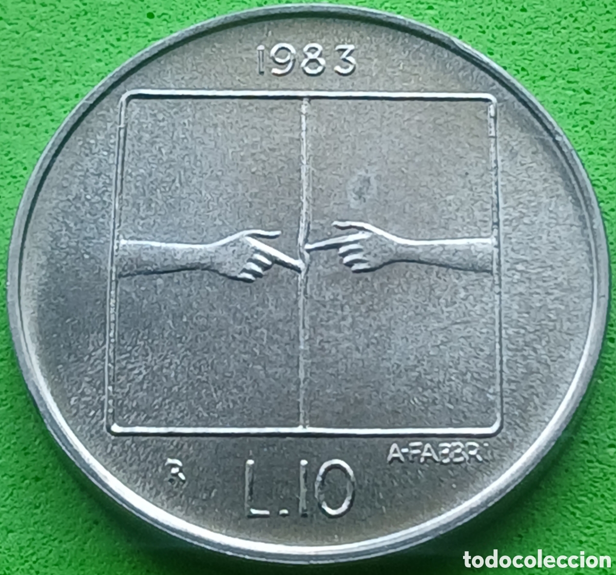 Monedas antiguas de Europa: San Marino 10 liras 1983 km#148 Amenaza Nuclear