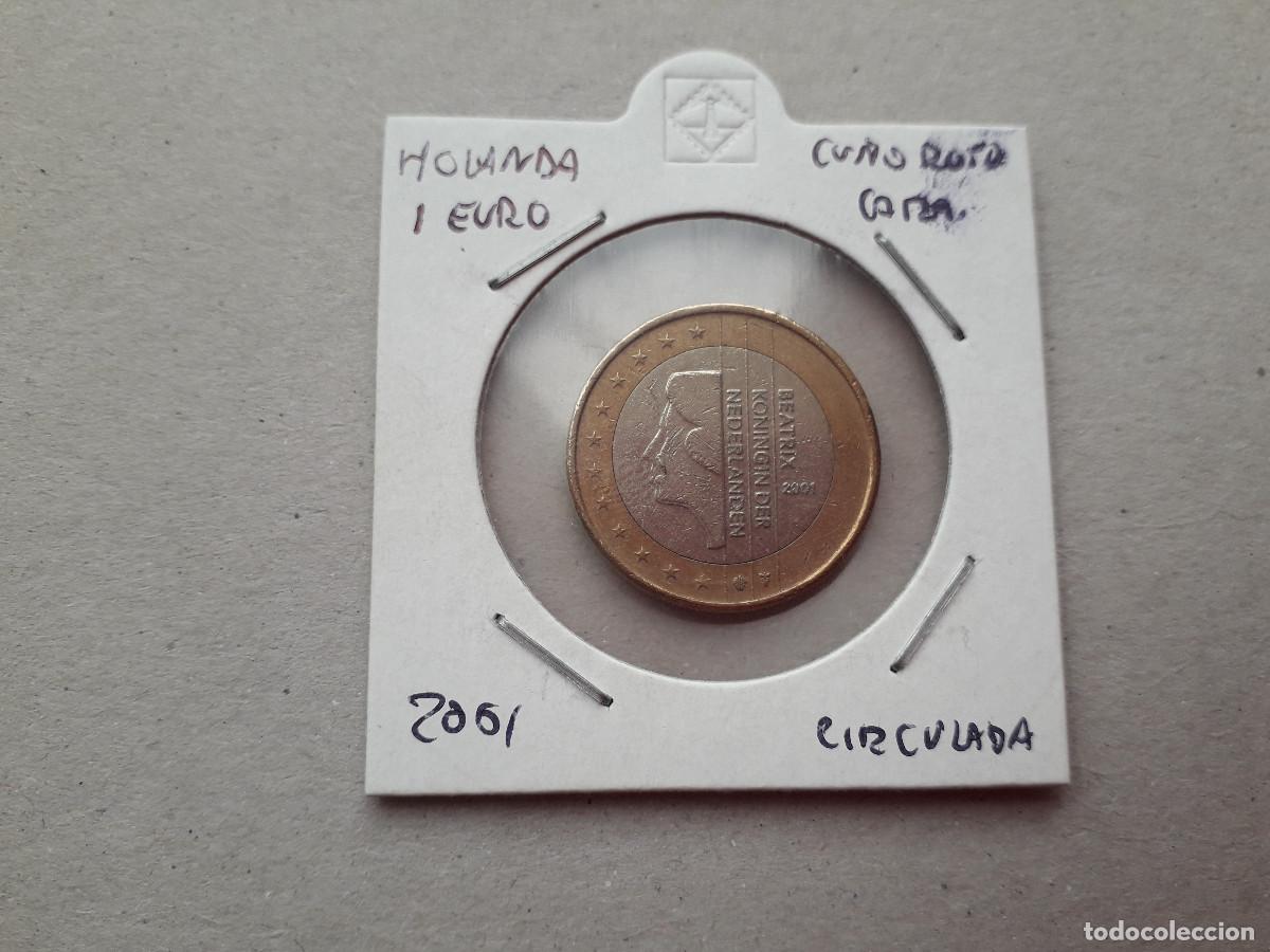 Monedas antiguas de Europa: 003832NUM-X0074-Paises Bajos 1 &euro; -2001 - Cu&ntilde;o roto cara -encartonada