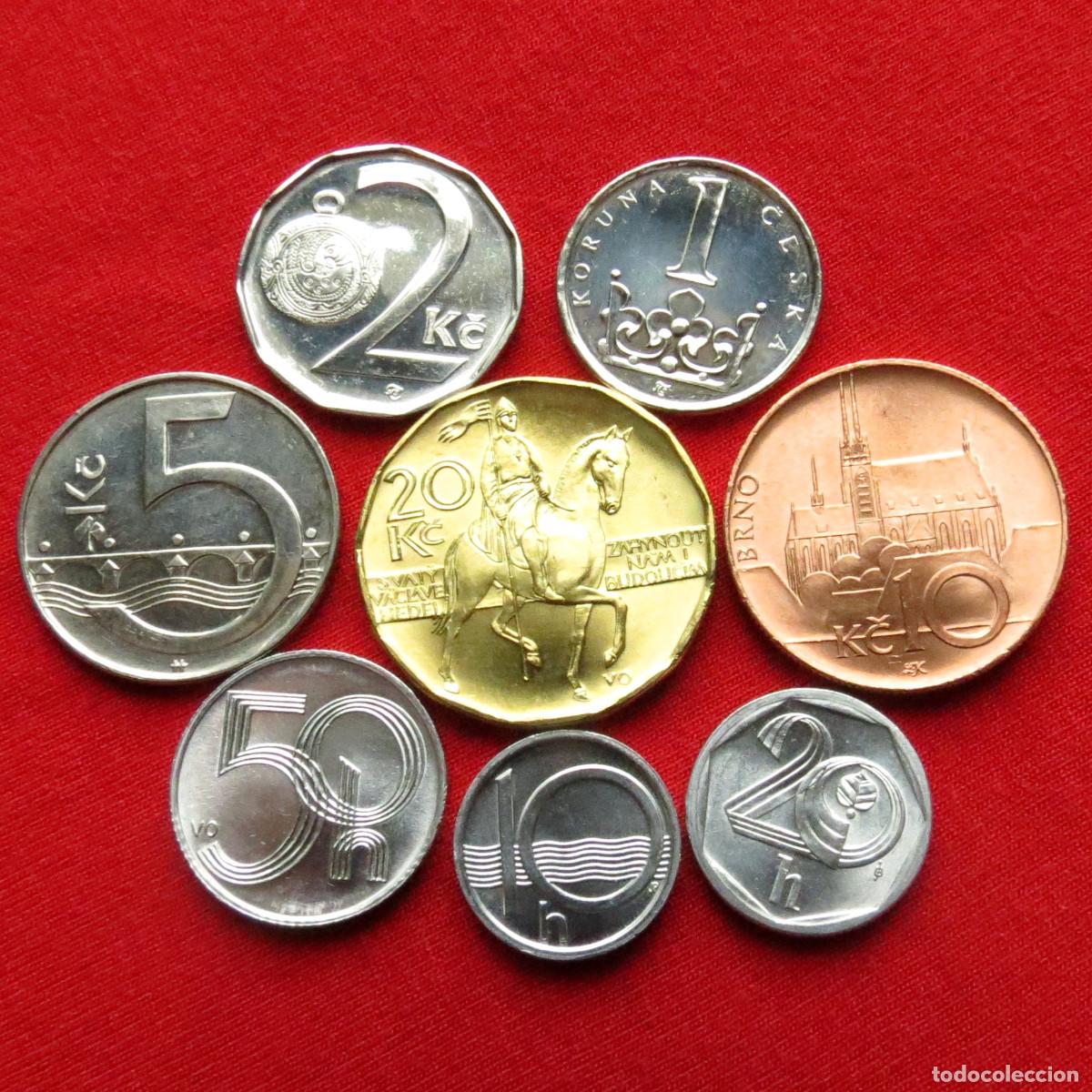 Monedas antiguas de Europa: Rep&uacute;blica Checa 10 20 50 haler 1 2 5 10 20 koruna 2001 2007 2010 2011 2018 UNC