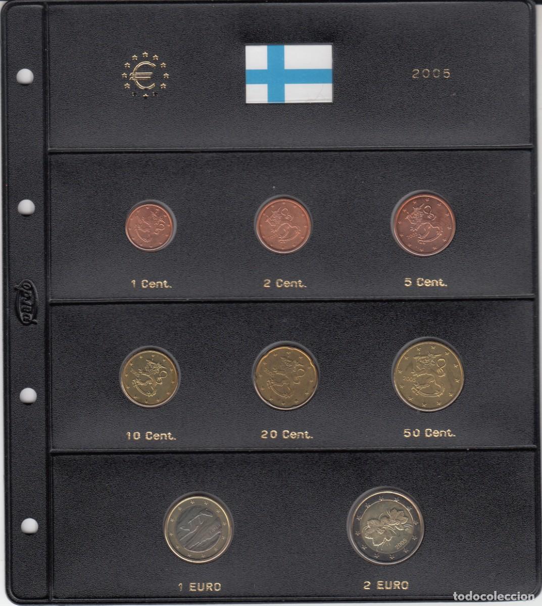 Monedas antiguas de Europa: 8 MONEDAS EURO FINLANDIA 2005 - SIN CIRCULAR - EN HOJAS PARDO