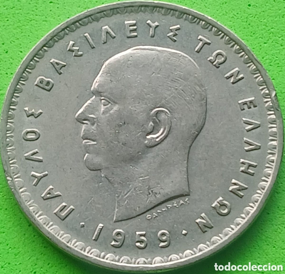 Monedas antiguas de Europa: Grecia 10 dracmas 1959 km#84