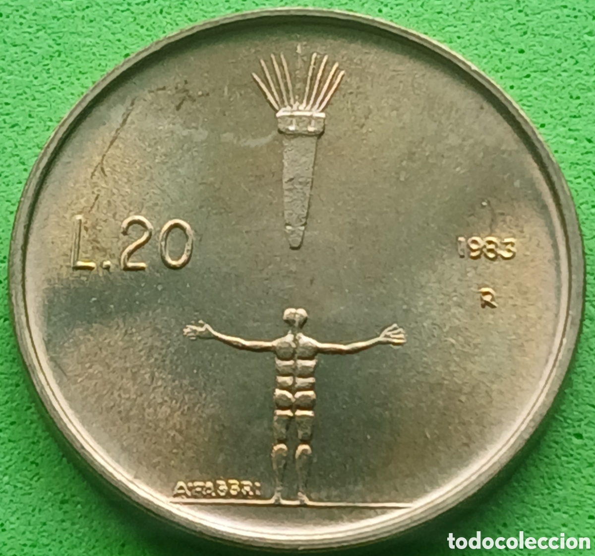 Moedas antigas da Europa: San Marino 20 liras 1983 km#149 Amenaza Nuclear