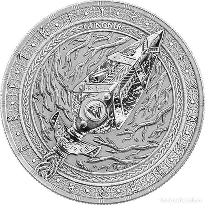 Monedas antiguas de Europa: ALEMANIA ONZA DE PLATA PURA PROOF 5 MARK 2026 GERMANIA MINT ARTEFACTOS GUNGNIR LANZA DE ODIN