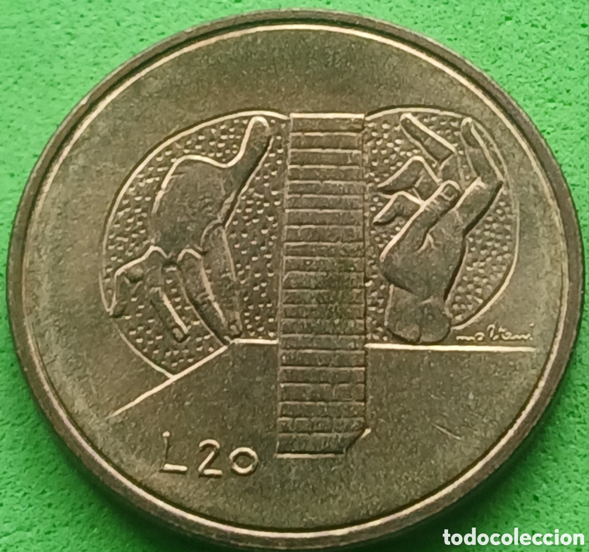 Moedas antigas da Europa: San Marino 20 liras 1976 km#55 Rep&uacute;blica