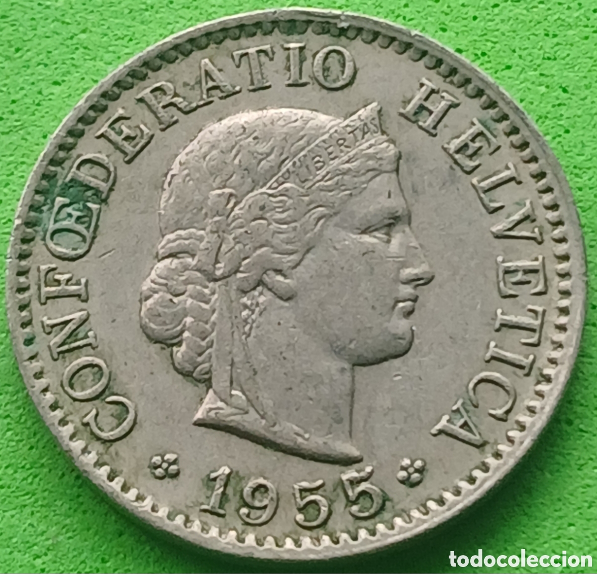 Monedas antiguas de Europa: Suiza 5 c&eacute;ntimos 1955 km#26