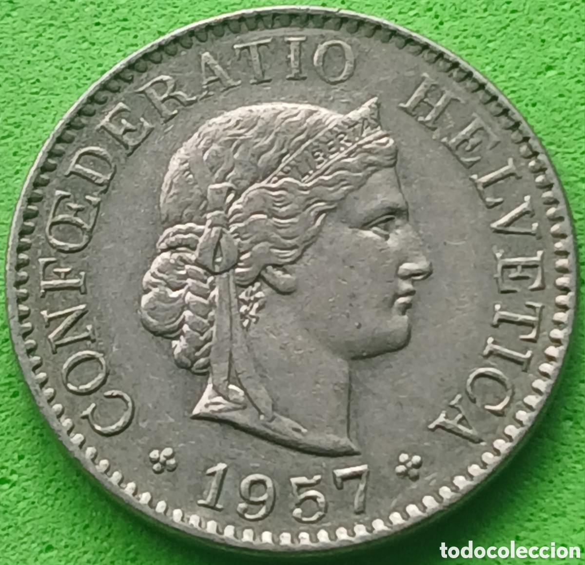 Monedas antiguas de Europa: Suiza 5 c&eacute;ntimos 1957 km#26