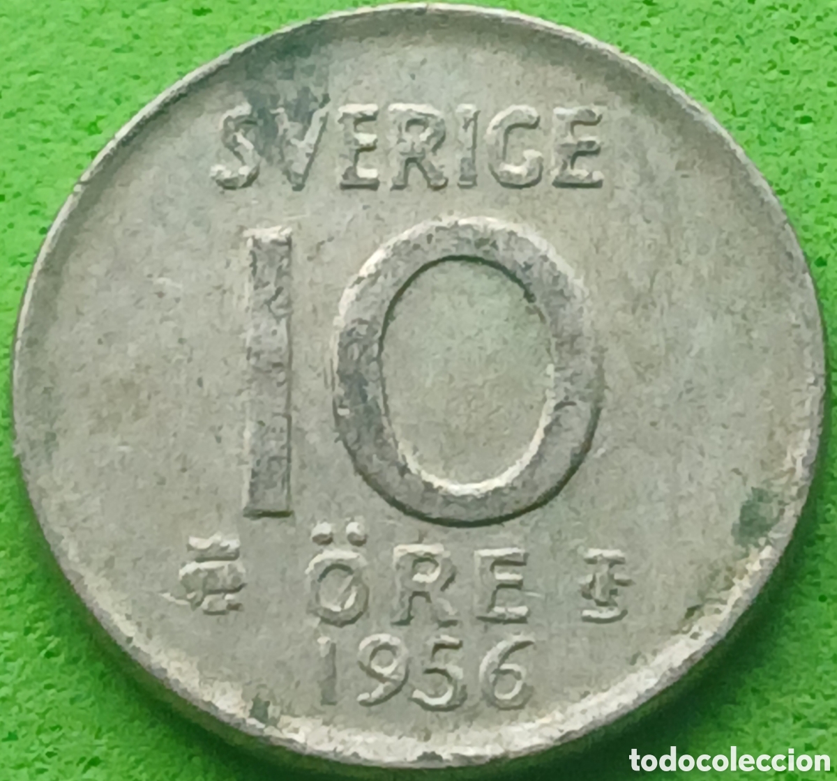 Monedas antiguas de Europa: Suecia 10 ore 1956 km#823 plata