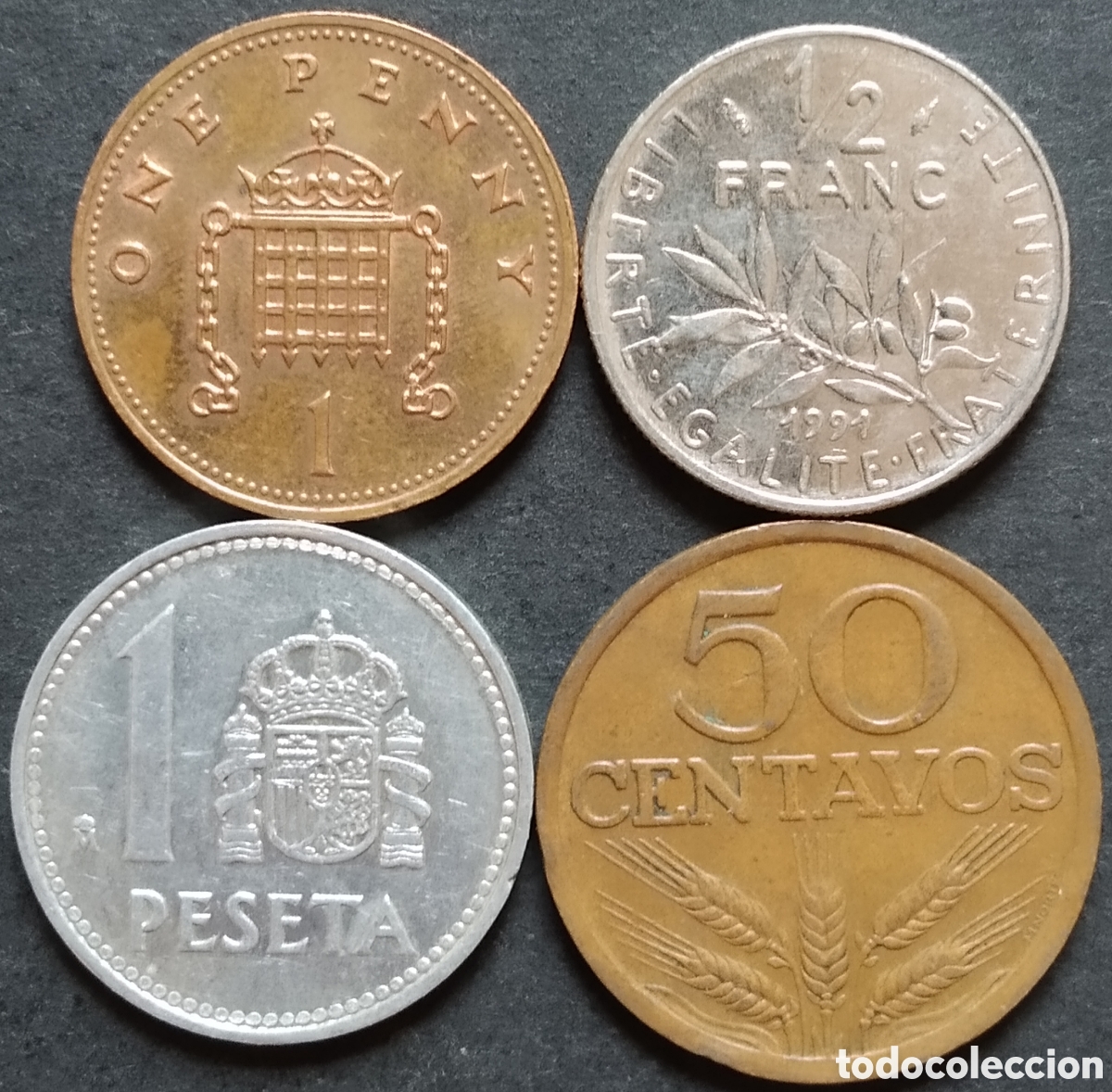 Monedas antiguas de Europa: LOTE MONEDAS N&deg; 0205 - LOTE DE 4 MONEDAS INTERNACIONALES