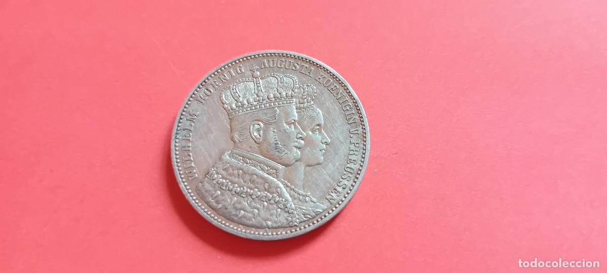 Monedas antiguas de Europa: PRUSIA 1 TALER 1861, CORONACION DE GUILLERMO I