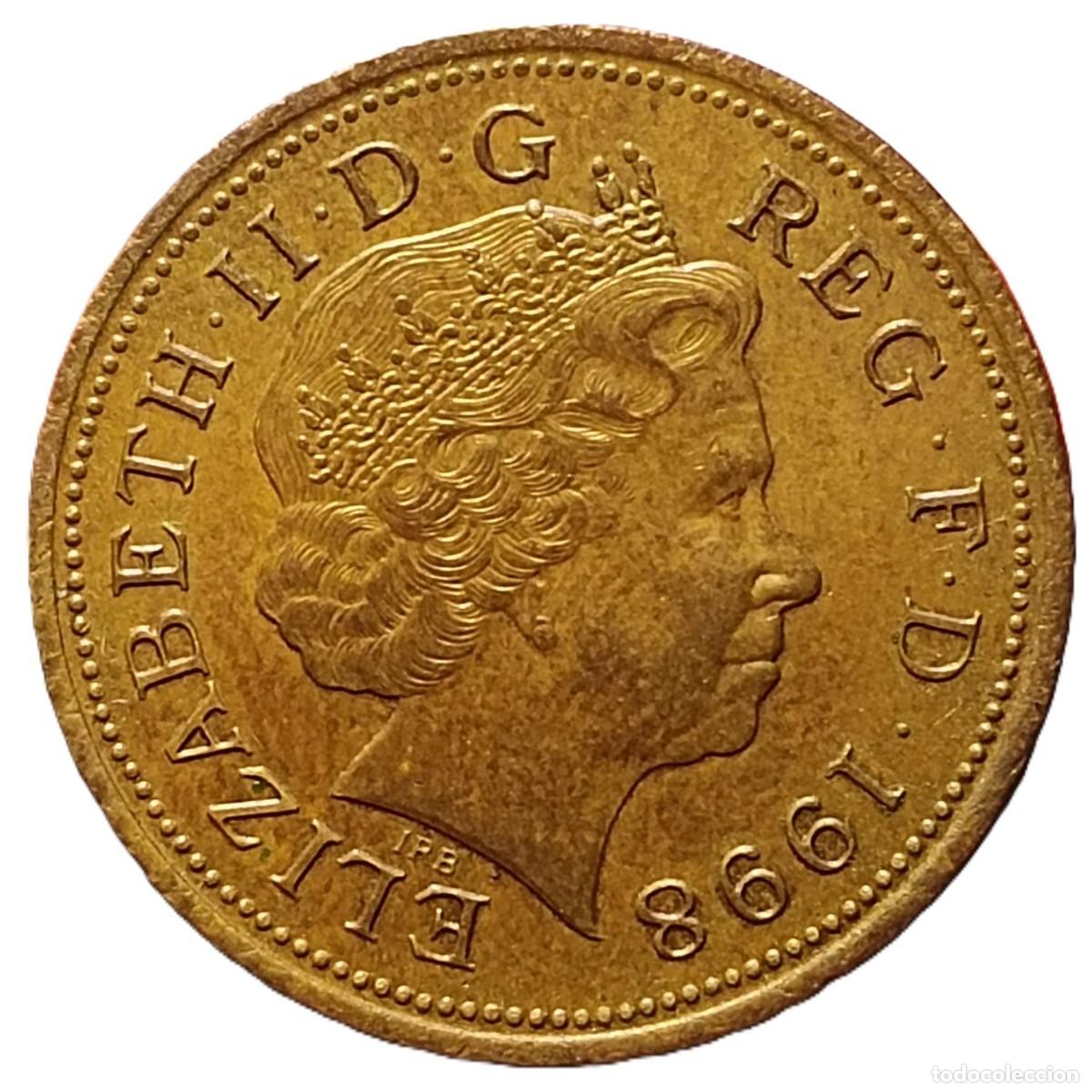 Monedas antiguas de Europa: REINO UNIDO (INGLATERRA) 2 PENIQUES -1998- KM#987a. BRONCE -EBC-. 4&ordm; RETRATO.