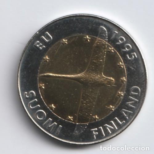 Monedas antiguas de Europa: Finlandia 10 marcos, uni&oacute;n Europea 1995 Bimet&aacute;lica KM# 82