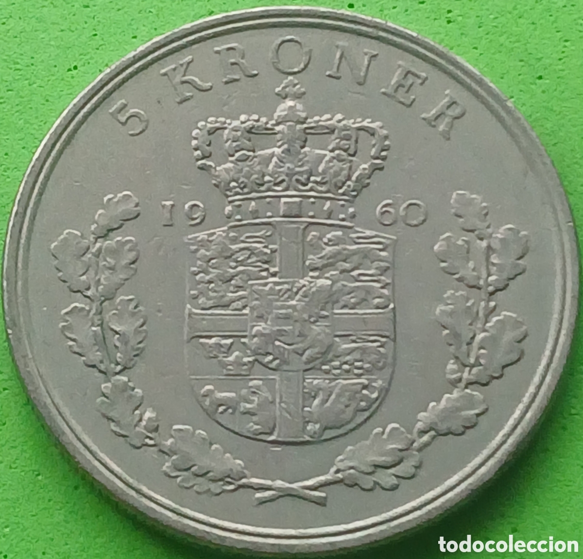 Monedas antiguas de Europa: Dinamarca 5 coronas 1960 km#853