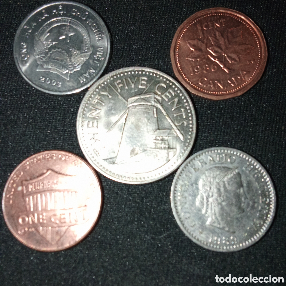 Monedas antiguas de Europa: Lote 5 monedas distintas internacionales