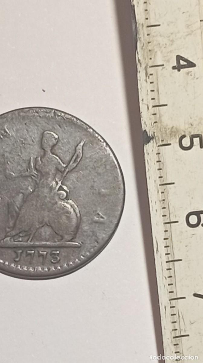 Monedas antiguas de Europa: GRAN BRETA&Ntilde;A - 1 Farthing 1775 - Jorge III - Cobre - Moneda Hist&oacute;rica Brit&aacute;nic