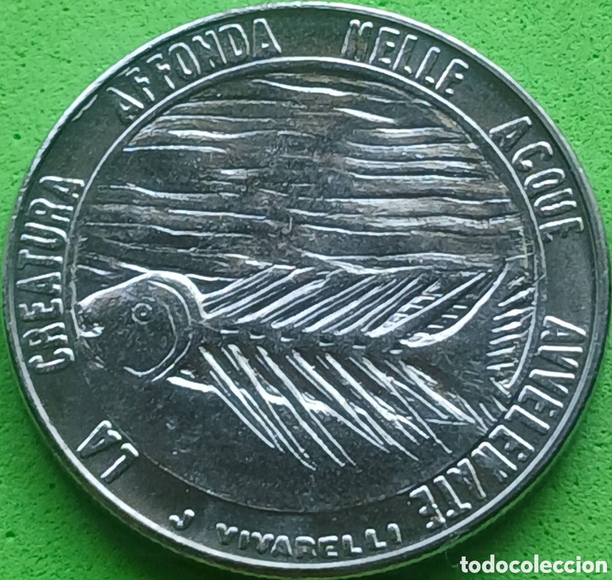Monedas antiguas de Europa: San Marino 100 liras 1977 km#70 Ecolog&iacute;a/ Pez