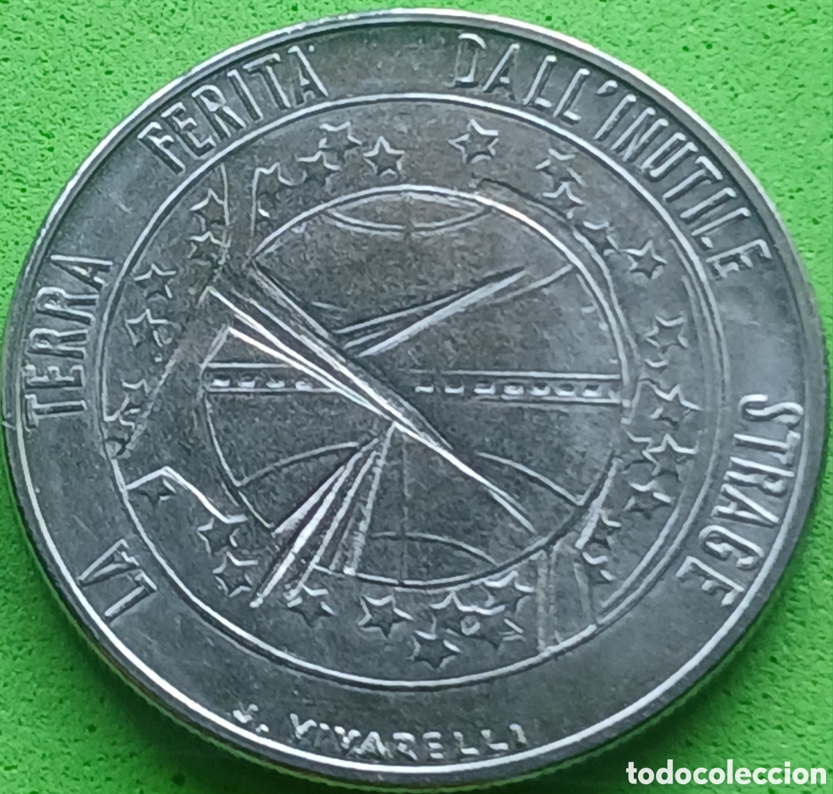 Monedas antiguas de Europa: San Marino 100 liras 1977 km#69 Ecolog&iacute;a/Estrellas