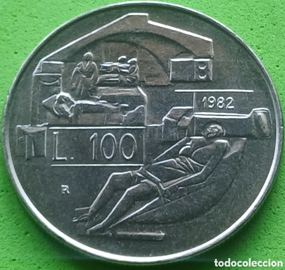 Monedas antiguas de Europa: San Marino 100 liras 1982 km#137 Logros Sociales