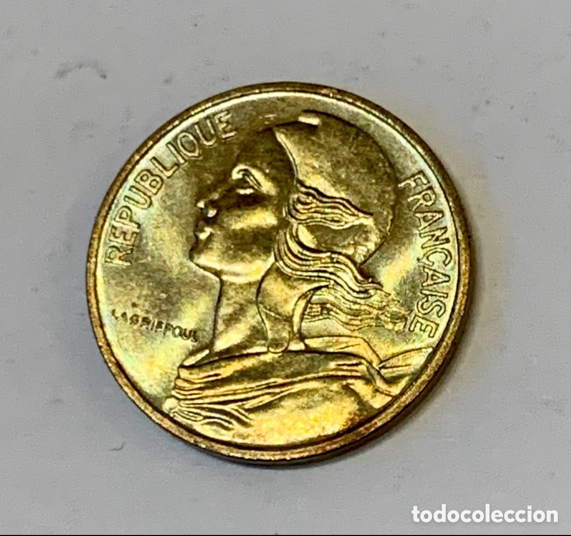 Monedas antiguas de Europa: Moneda. Republique Francaise. 5 Centimes. 1984.