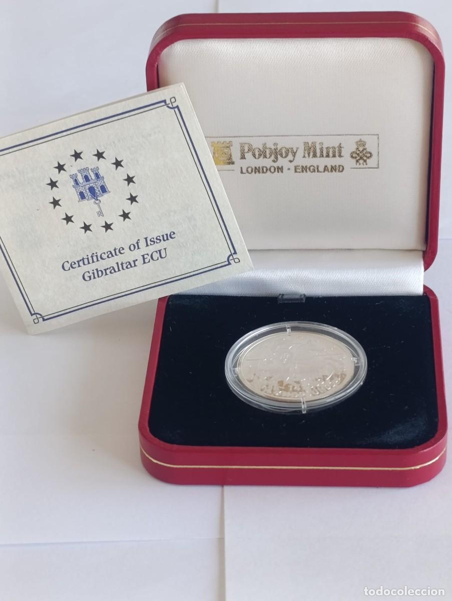Monedas antiguas de Europa: Moneda Plata PROOF Gibraltar 14 Ecus 1992 (Estuche y Certificado)