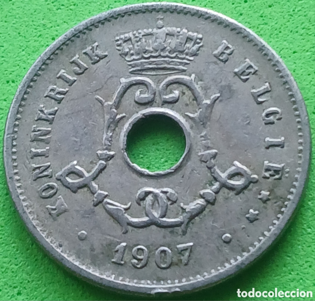 Old Coins of Europe: B&eacute;lgica 5 c&eacute;ntimos 1907 km#55 Belgie poco com&uacute;n!