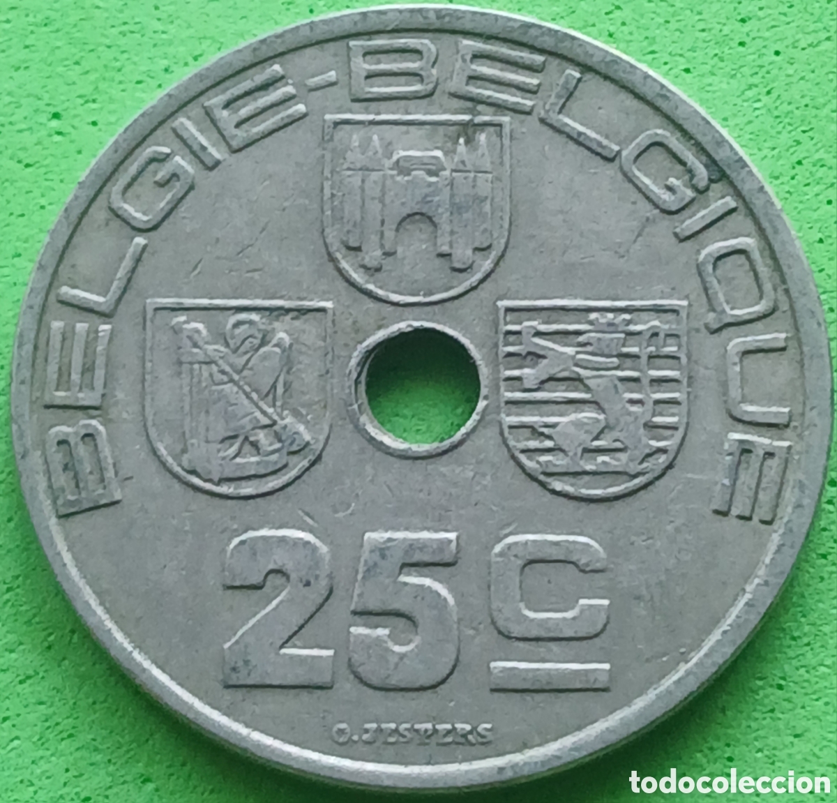 Monedas antiguas de Europa: B&eacute;lgica 25 c&eacute;ntimos 1938 km#115 Belgie-Belgique