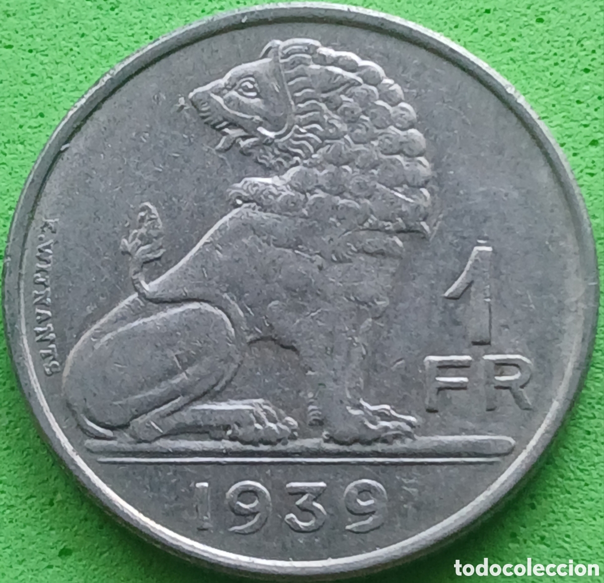 Monedas antiguas de Europa: B&eacute;lgica 1 franco 1939 km#119 Belgique-Belgie