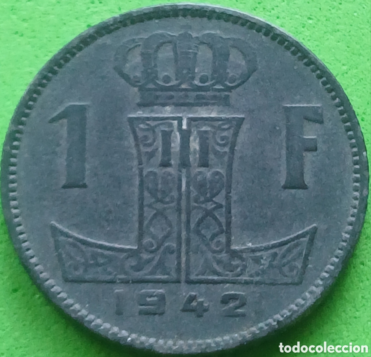 Monedas antiguas de Europa: B&eacute;lgica 1 franco 1942 km#128 Belgie-Belgique