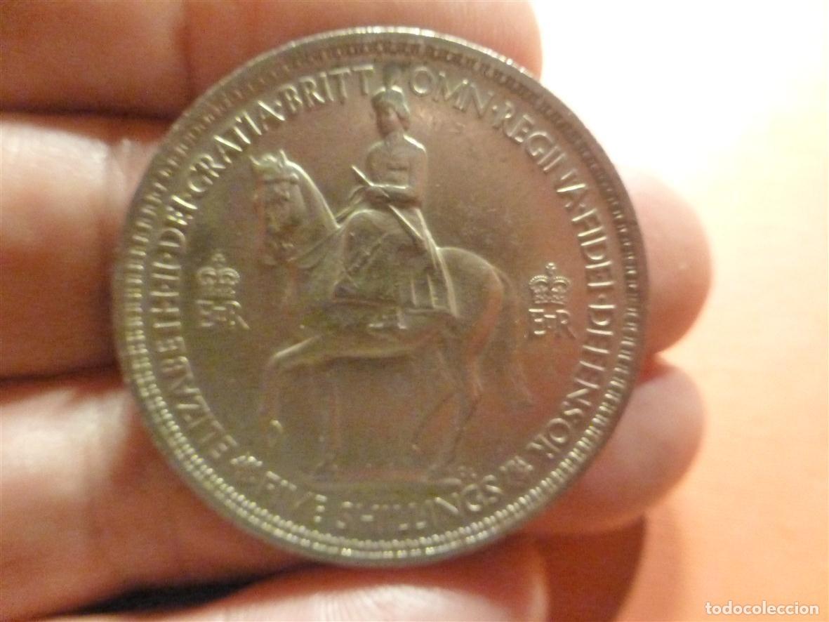 Monedas antiguas de Europa: Moneda Reino Unido - Coronation Elizabeth II - A&ntilde;o 1953 - Five Shillings - Conmemorativa Coronacion