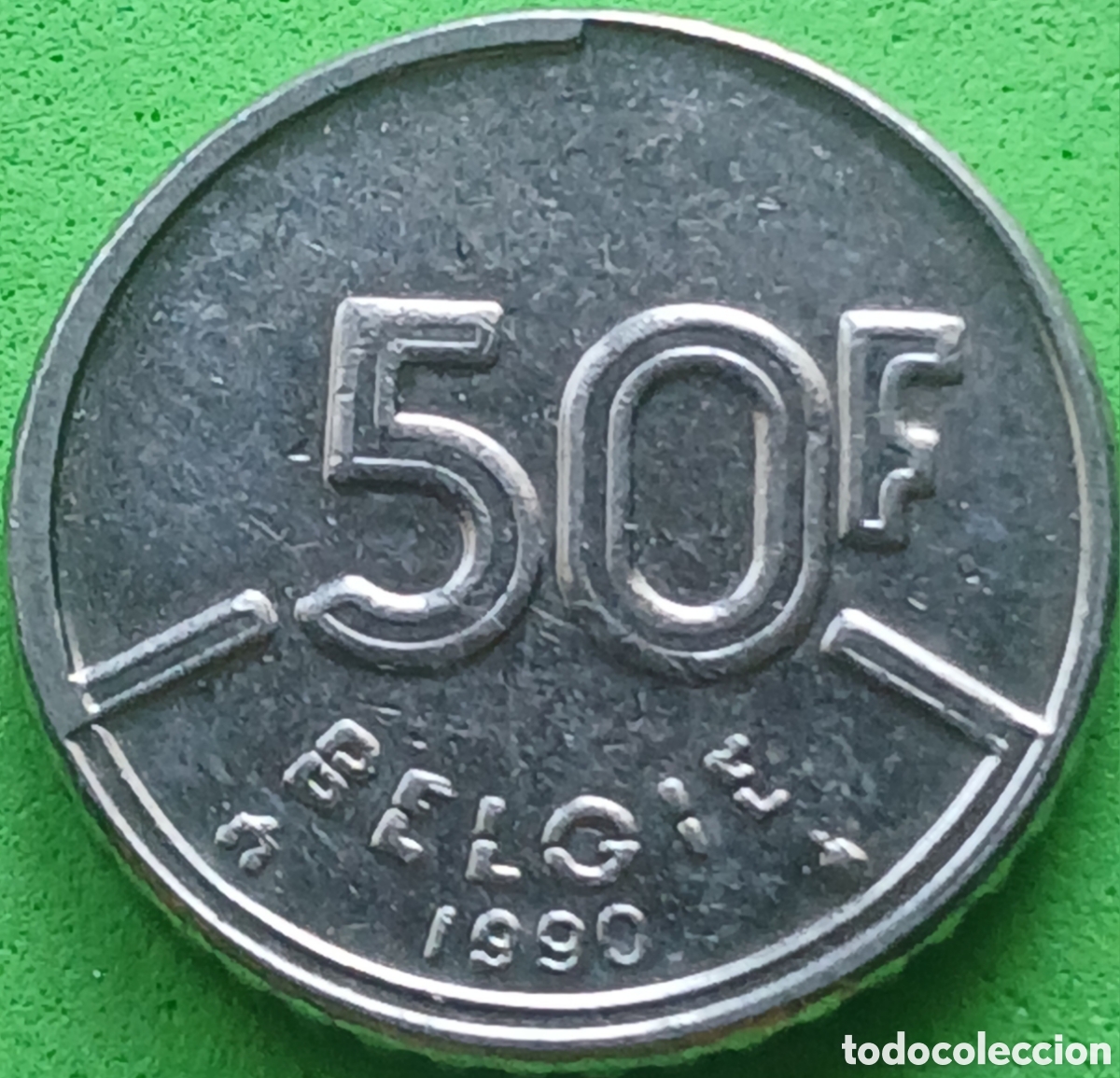 Moedas antigas da Europa: B&eacute;lgica 50 francos 1990 km#169 Belgie