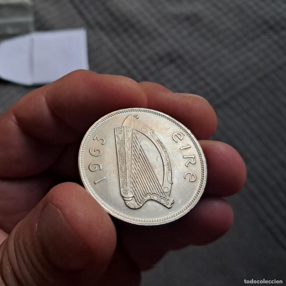 Monedas antiguas de Europa: MONEDA DE IRLANDA &frac12; CORONA 1963 XF / 2 Scilling 6 Phingin KM# 16a, Sp# 6638, KM# 17, Sch&ouml;n# 16a, N# 