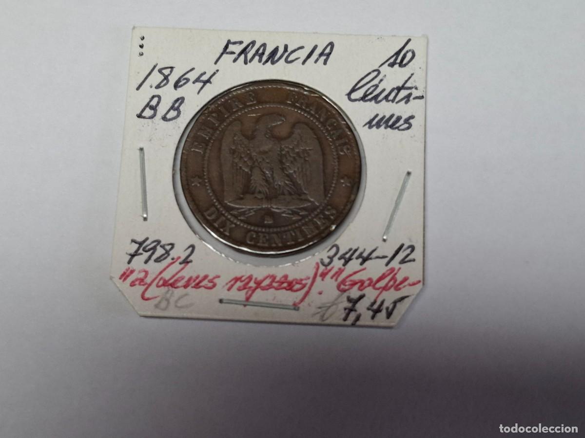 Monedas antiguas de Europa: 10 CENTIMOS de 1864 BB Km 798.2 FRANCIA en BC