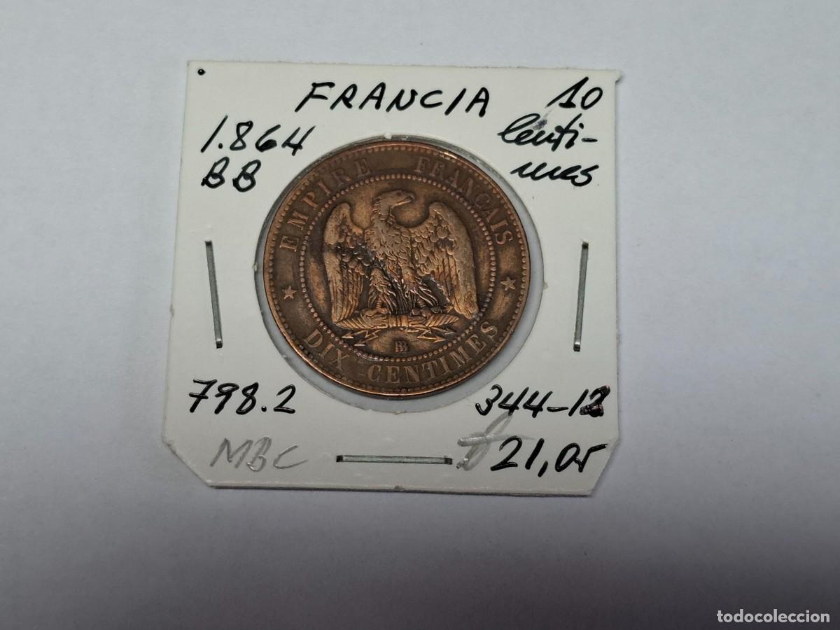 Monedas antiguas de Europa: 10 CENTIMOS de 1864 BB Km 798.2 FRANCIA en MBC
