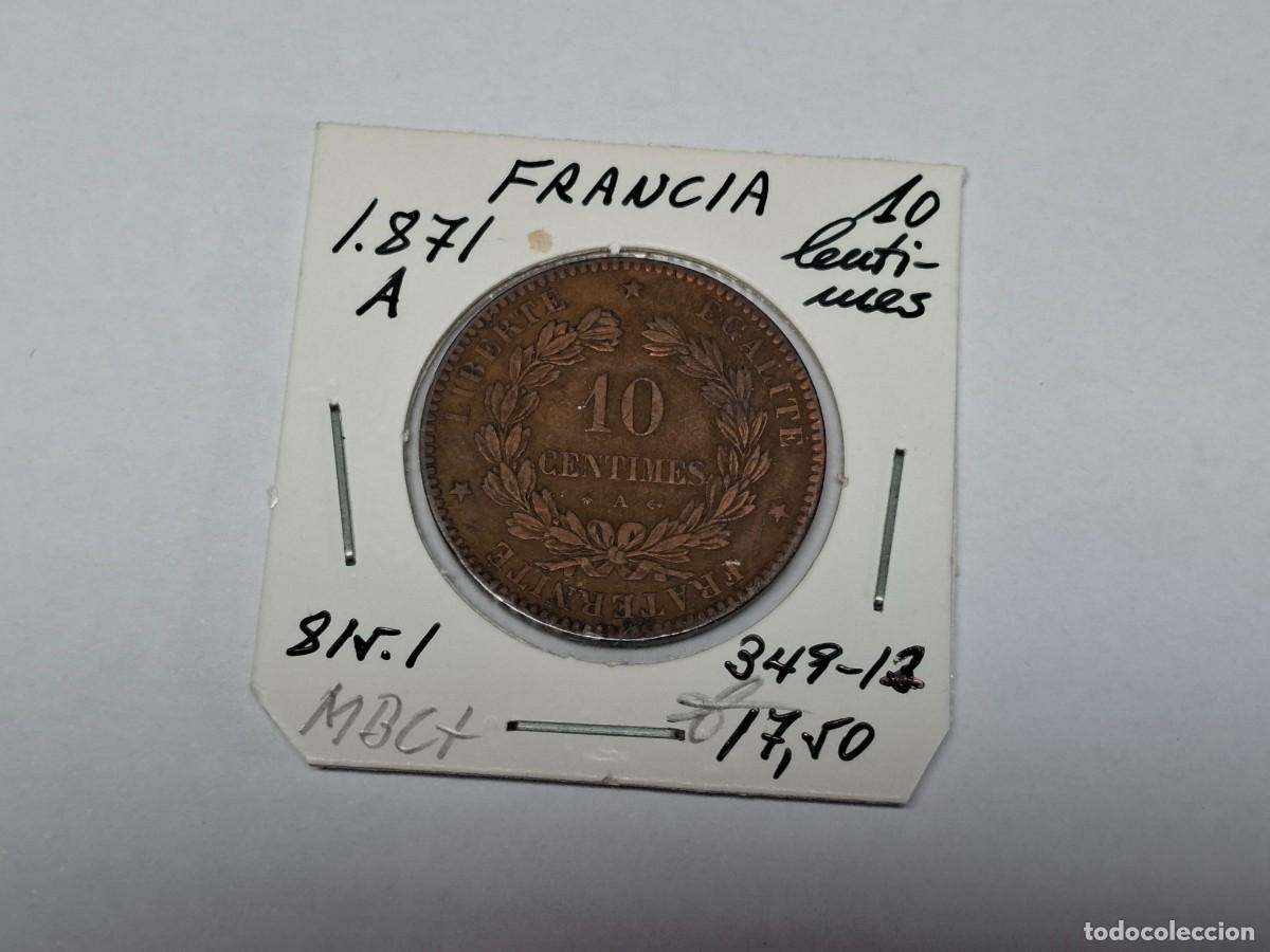 Monedas antiguas de Europa: 10 CENTIMOS de 1871 A Km 815.1 FRANCIA en MBC+