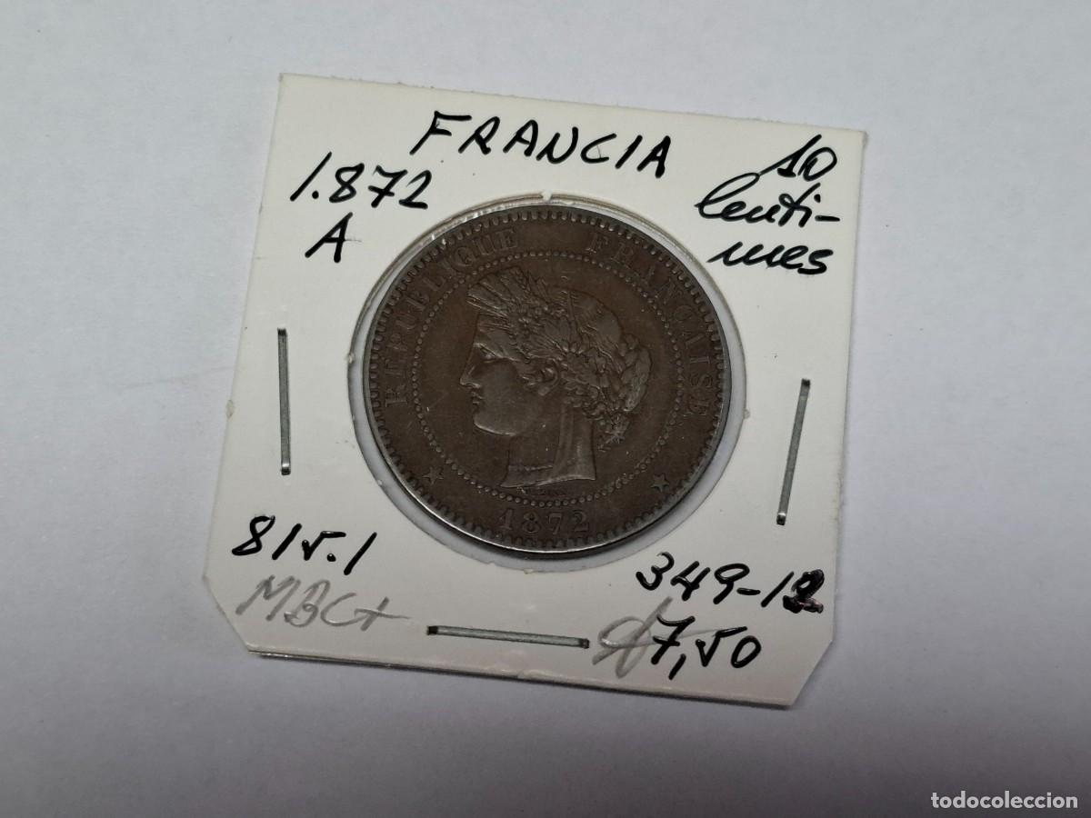 Monedas antiguas de Europa: 10 CENTIMOS de 1872 A Km 815.1 FRANCIA en MBC+