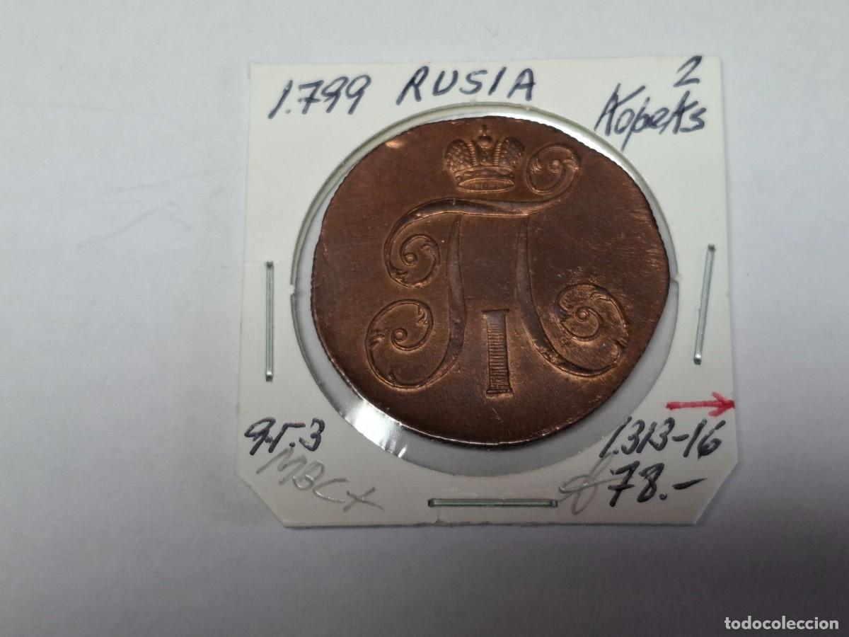 Monedas antiguas de Europa: 2 KOPEKS de 1799 KM 95.3 RUSIA en MBC+