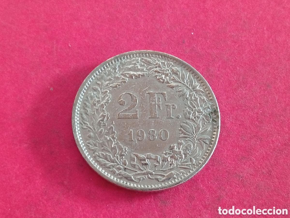 Monedas antiguas de Europa: 2 francos de Suiza 1980