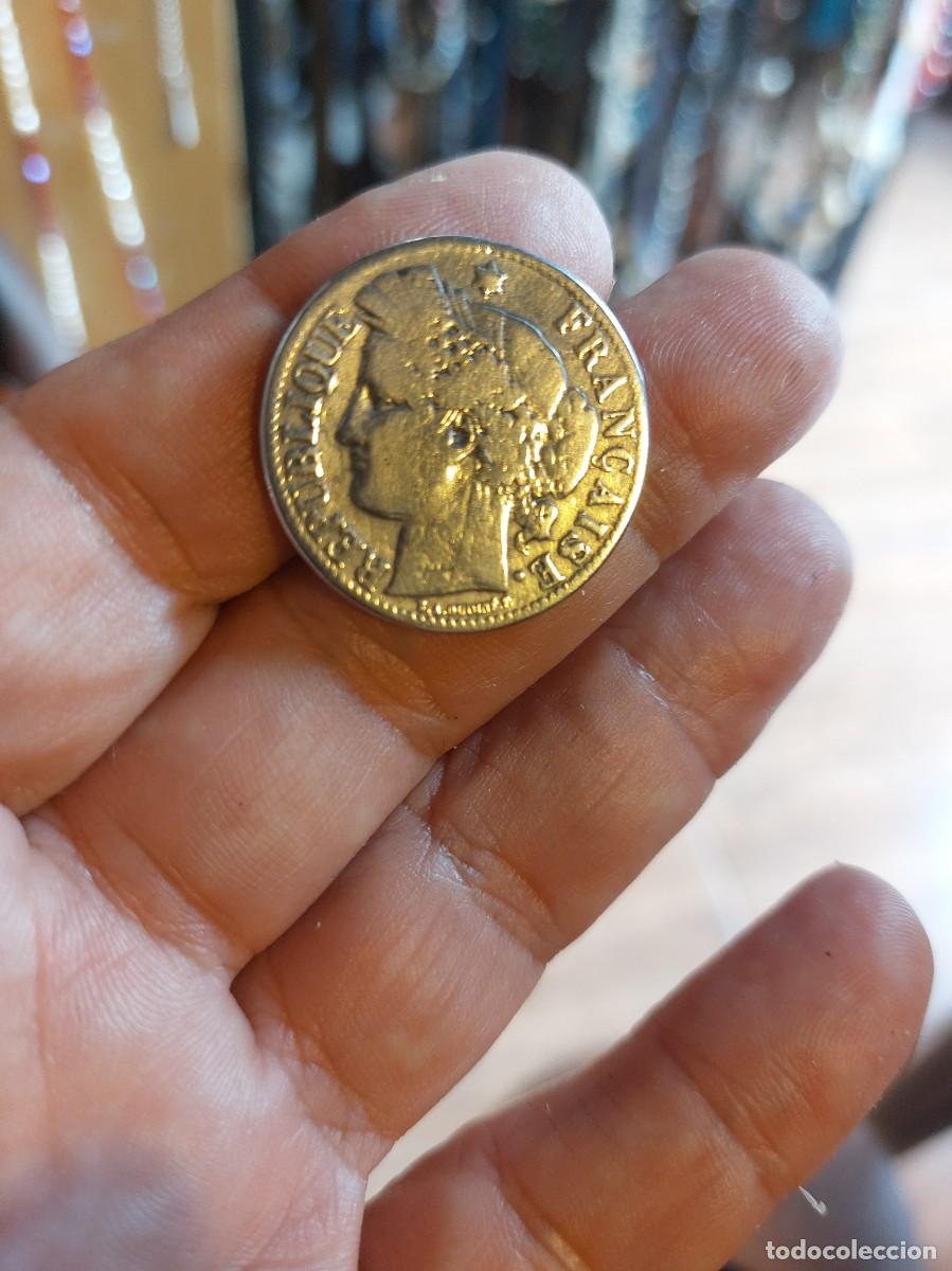 Monedas antiguas de Europa: Hist&oacute;rica monedad 3 ra. Rep&uacute;blica francesa, 1871, plata. Ceres, 2 francos