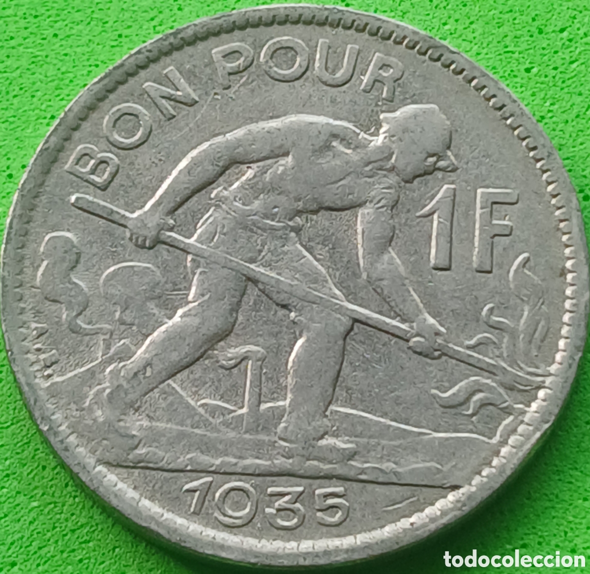 Monedas antiguas de Europa: Luxemburgo 1 franco 1935 km#35 poco com&uacute;n!!