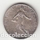Monedas antiguas de Europa: FRANCIA - MONEDA DE 1 FRANC DE PLATA DEL A&Ntilde;O 1920 - KM # 844.1
