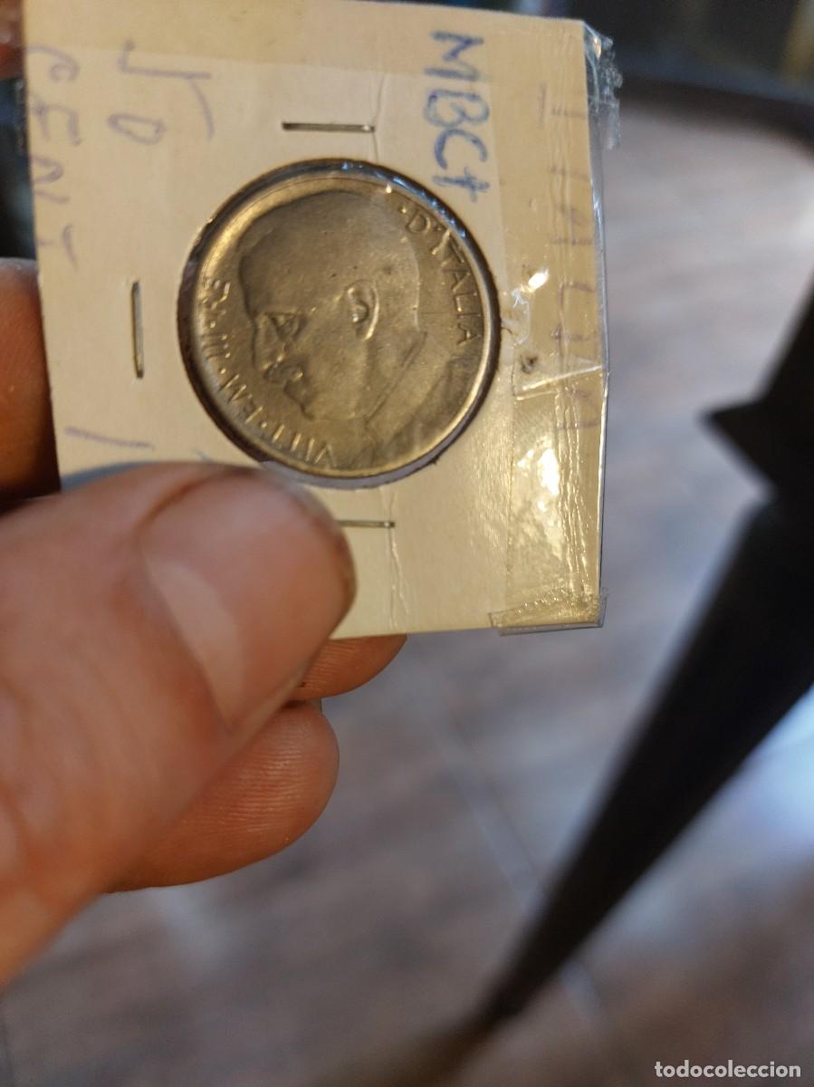 Monedas antiguas de Europa: Moneda italiana, 50 cent&eacute;sima, conocida como Leoni( Leones),1920 R, Reinado V&iacute;ctor Manuel
