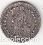 Monedas antiguas de Europa: SUIZA - MONEDA DE 1 FRANCO DE PLATA DEL A&Ntilde;O 1920 - KM # 24
