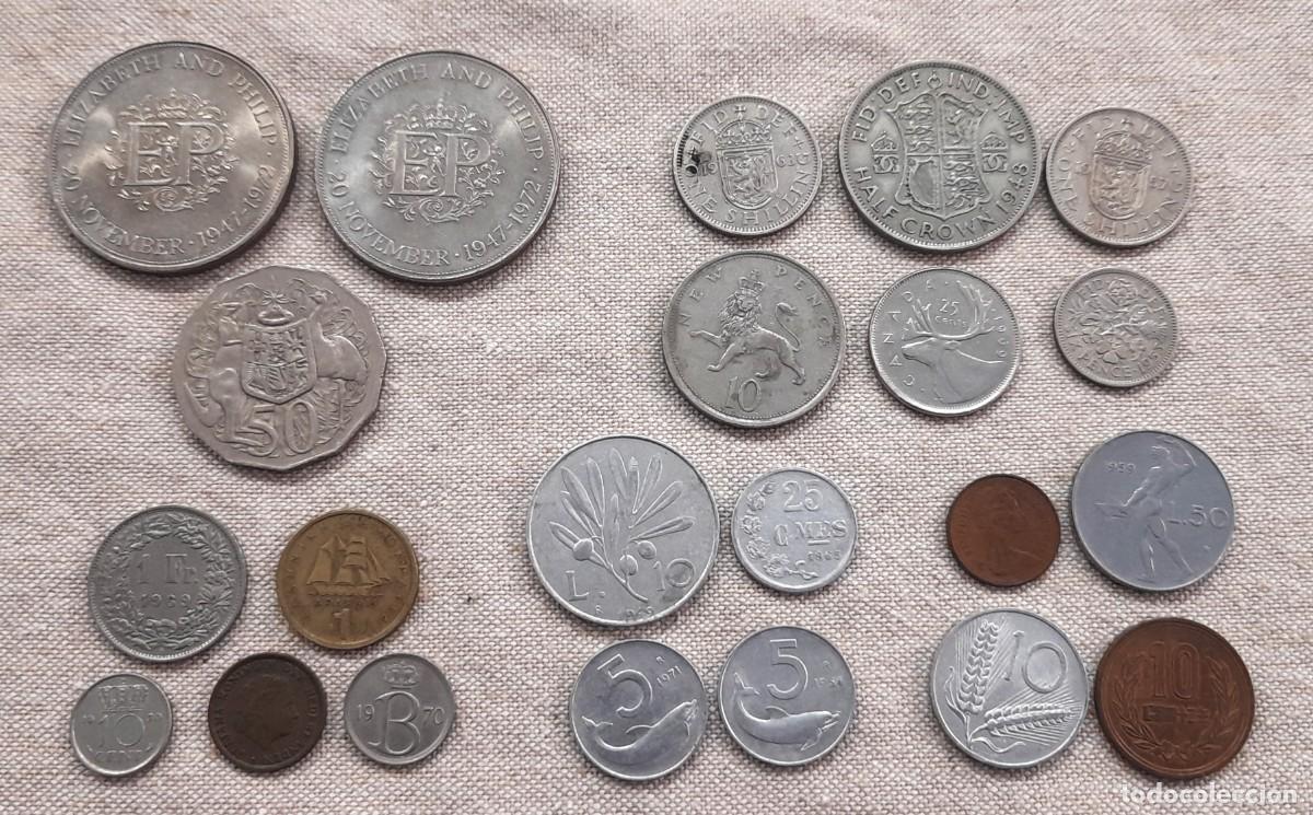 Monedas antiguas de Europa: Lote de 22 monedas extranjeras