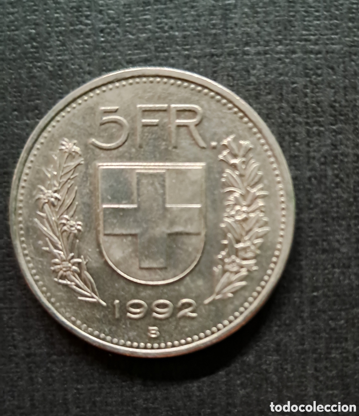Monedas antiguas de Europa: Monedas de 5 Francos Suizos / A&ntilde;os 1978 y 1992