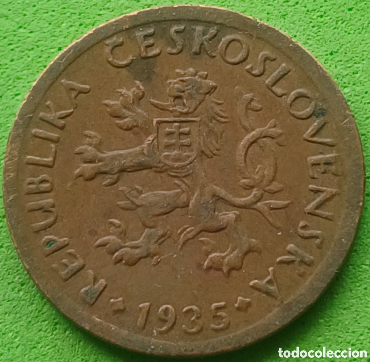Monedas antiguas de Europa: Checoslovaquia 10 hellers 1935 km#3 poco com&uacute;n!!