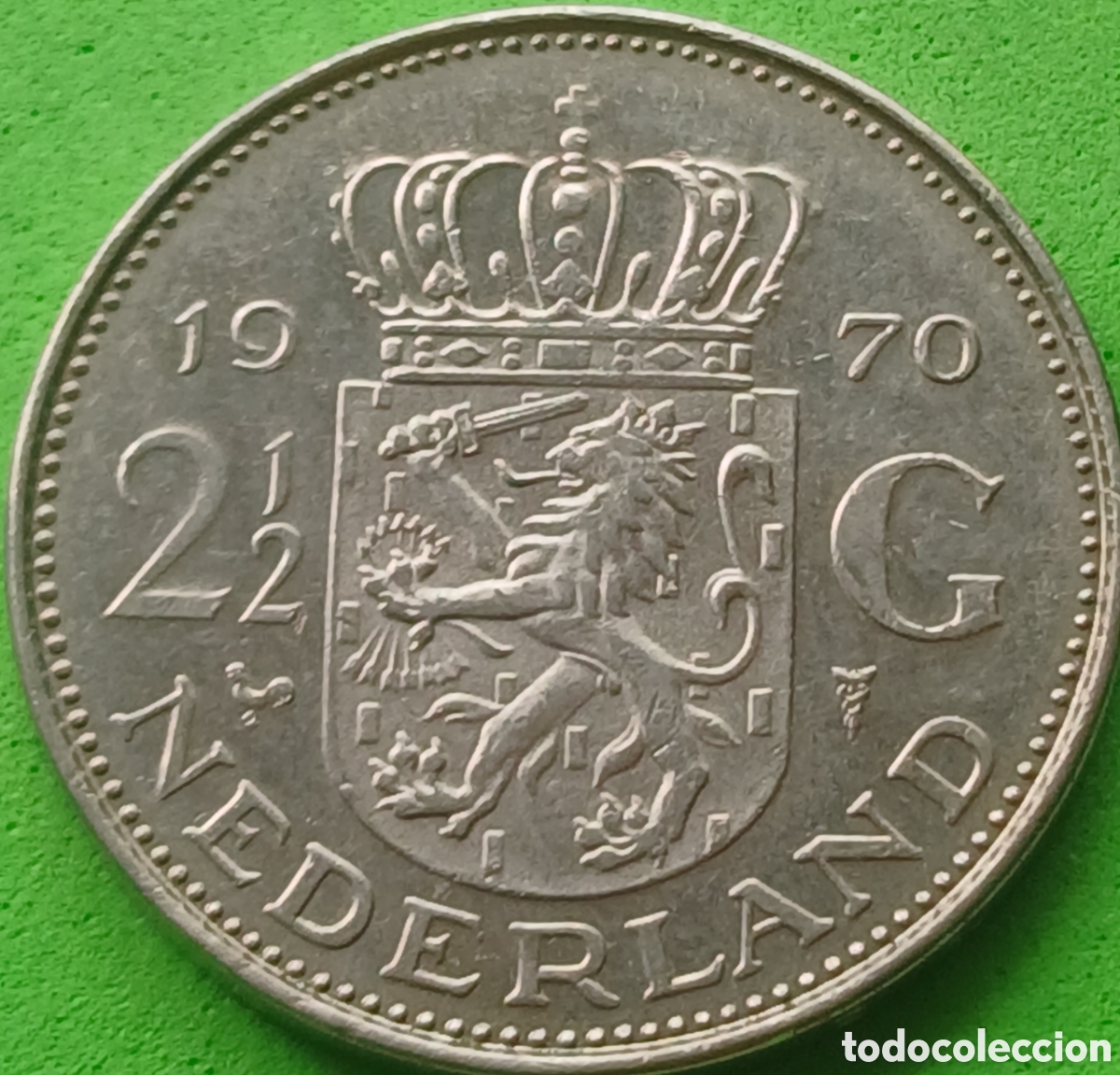 Monedas antiguas de Europa: Pa&iacute;ses Bajos 2&frac12; gulden 1970 km#191