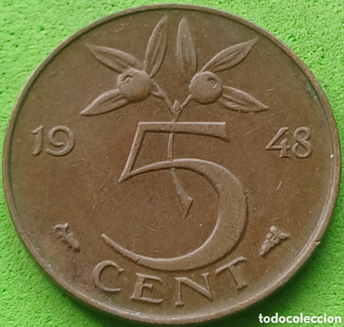 Monedas antiguas de Europa: Pa&iacute;ses Bajos 5 cent 1948 km#176