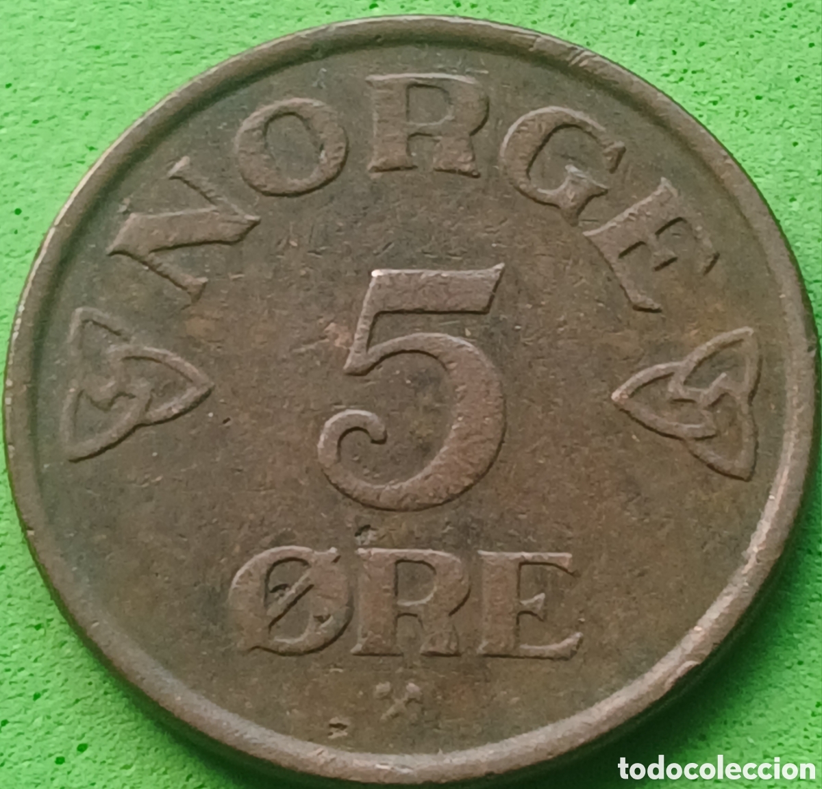 Monedas antiguas de Europa: Noruega 5 ore 1957 km#400
